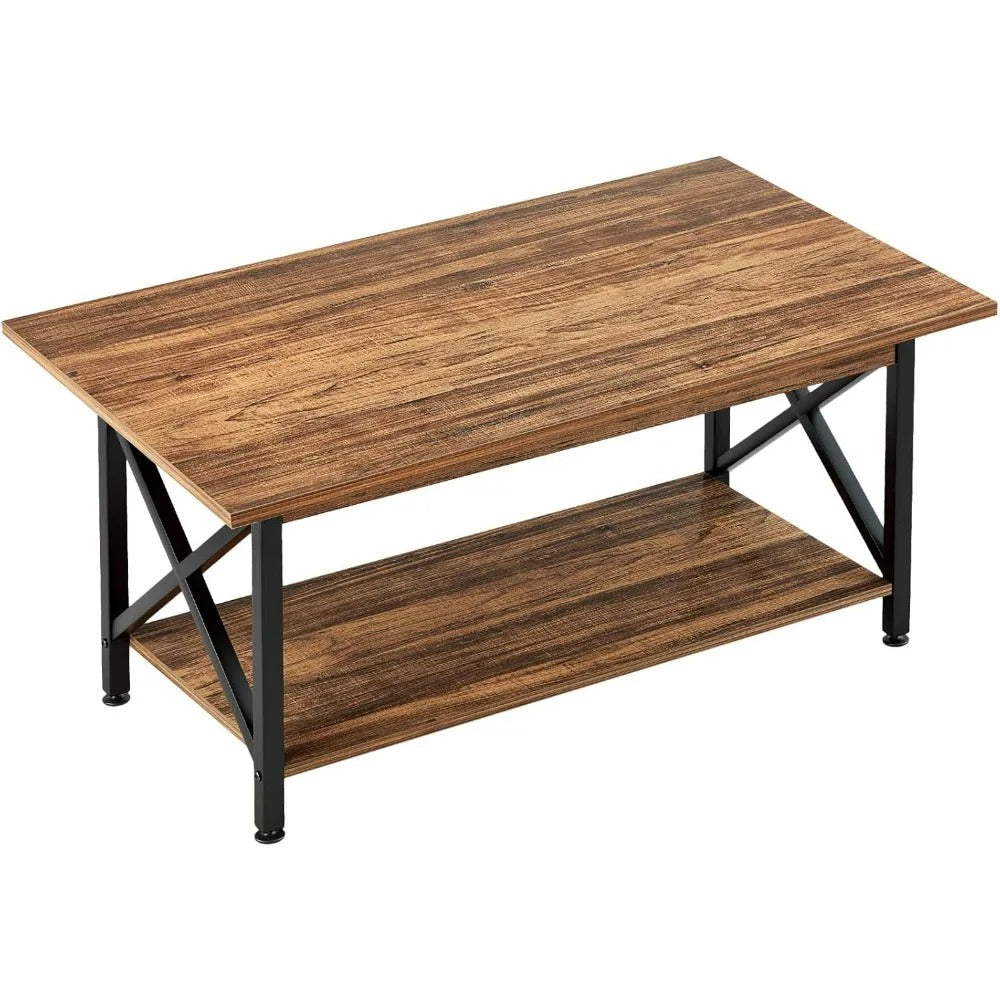Rectangle Coffee Wood Living Room Table Farmhouse Accent Center Table