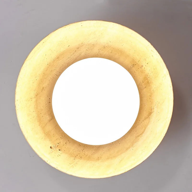 White Glass LED Ceiling Lamp with Wooden Canopy